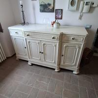 mobile noce restaurato bianco shabby chic credenza