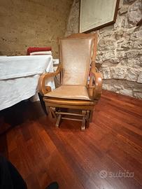 sedia a dondolo legno