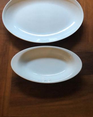 2 vassoi ovali di ceramica 