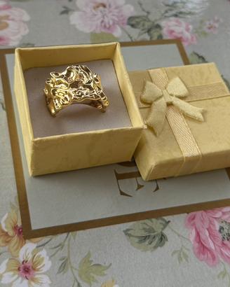 Anello regolabile placcato in oro 18k