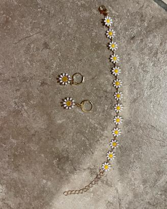 Set collana e orecchini margherite