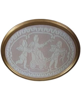 Quadretto ovale decorativo in stile vintage
