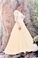 Abito da sposa in seta, pizzo e macramè