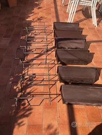 6 Fioriere con balconiere da ringhiera