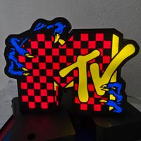 Lampada LED MTV stile retrò stampata in 3D