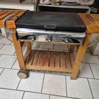 Barbecue in legno a gas 3 bruciatori