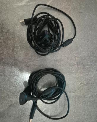 Coppia cavi ricarica controller wireless Xbox 360