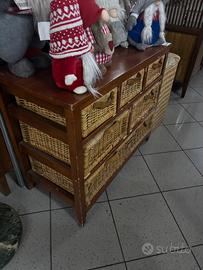 Cassettiera rattan
