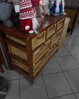 Cassettiera rattan