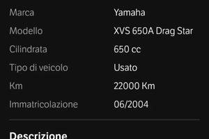 Yamaha dragstar 650 