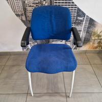 9 sedie ufficio tessuto blu