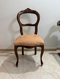 Set 6 sedie classiche con seduta damascata
