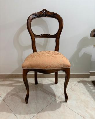 Set 6 sedie classiche con seduta damascata
