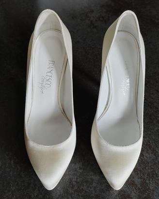 FRANCESCO - SCARPE RASO AVORIO DA SPOSA N. 35