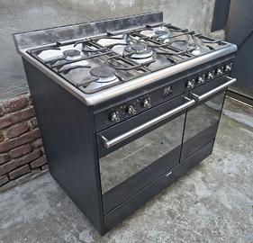 Cucina GAS SMEG Inox 5 Fuochi e 2 Forni 90cm Prof