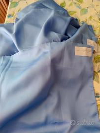 Coppia di scampoli in raso col. azzurro 