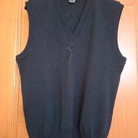 gilet  uomo blu misto lana