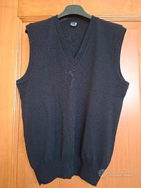 gilet  uomo blu misto lana