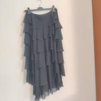 gonna a balze voilant seta nera Armani Collezioni