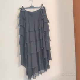 gonna a balze voilant seta nera Armani Collezioni