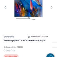 Tv Samsung QLED 55” Curvo