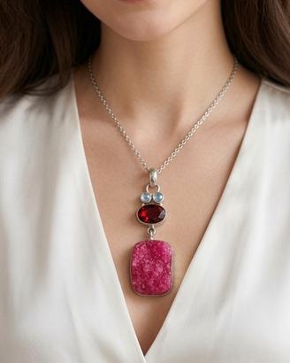collana argento con pietre naturali 