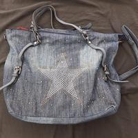 Borsa di jeans con strass