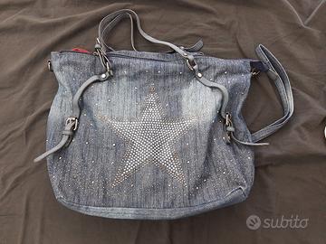 Borsa di jeans con strass