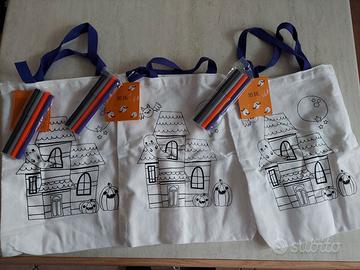 borsa da colorare con pennarelli di halloween