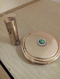 Set vintage trucco porta cipria e porta rossetto