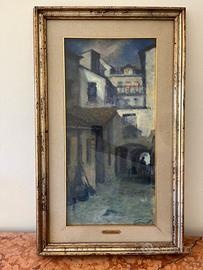 Quadro R. Giovannetti Notturno Naviglio Milano