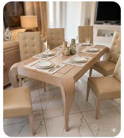 Elengante set tavolo + 6 poltroncine