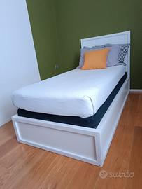 Letto Ikea bianco con materasso 90x200