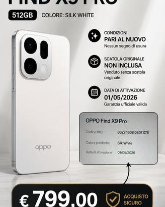 OPPO FIND X9 PRO 512GB SILK WHITE