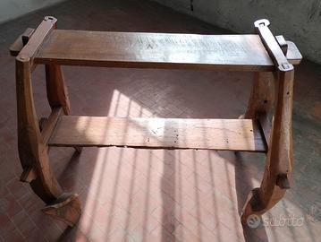 Mobile etnico in legno teak a 4 gambe stretto
