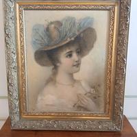 Raffinato ritratto si giovane con cappello