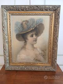 Raffinato ritratto si giovane con cappello