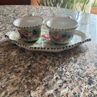 Vassoio ceramica Vietri sul mare con 2 tazzine