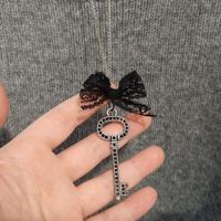 Collana "Key & Lace Bow" Handmade