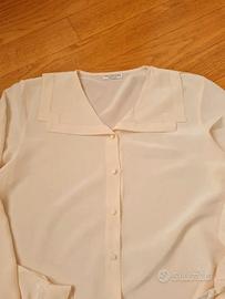 Camicia donna in seta colore panna
