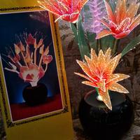 vintage fiori si illuminano colorati fibra ottica