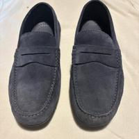 Mocassini camoscio blu nuovi