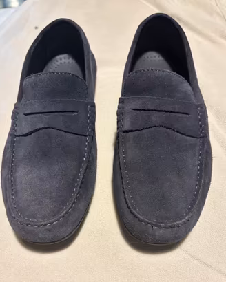 Mocassini camoscio blu nuovi