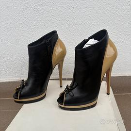 Casadei stivaletti tronchetti neri e beige