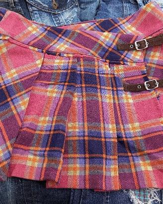 Gonna kilt scozzese punk rock a portafoglio rosa