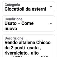 Altalena chicco 2 posti.