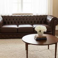 Chester 3 posti in vera pelle vintage tabacco