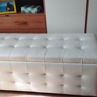 Cassapanca bianca morbida in finta pelle