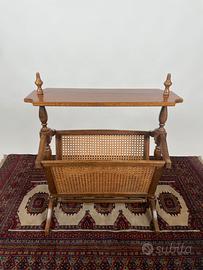 Tavolino porta riviste vintage anni 70 in legno