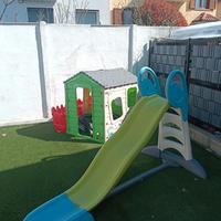 casetta da giardino bambini + scivolo